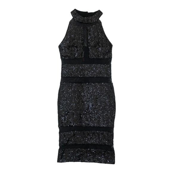 L'Impasse NY Black Sequin and Mesh Sexy Bodycon Party Dress Size S - Picture 9 of 13